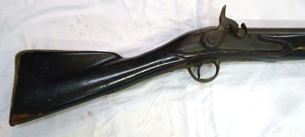 Cap & Ball Musket: Brass Trim & Inlay, No Readable Markings Fair to Good Condition 68"L