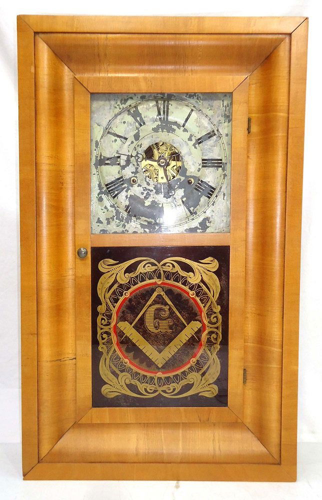 Seth Thomas Masonic Clock: 2 Weight Clock Runs 25"T x 15 1/4"W x 4"D