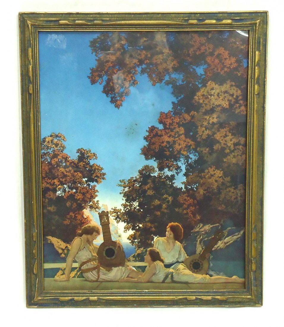 Maxfield Parrish Print: "Interlude" Orig. Frame 13 3/4" x 16 3/4" Frame