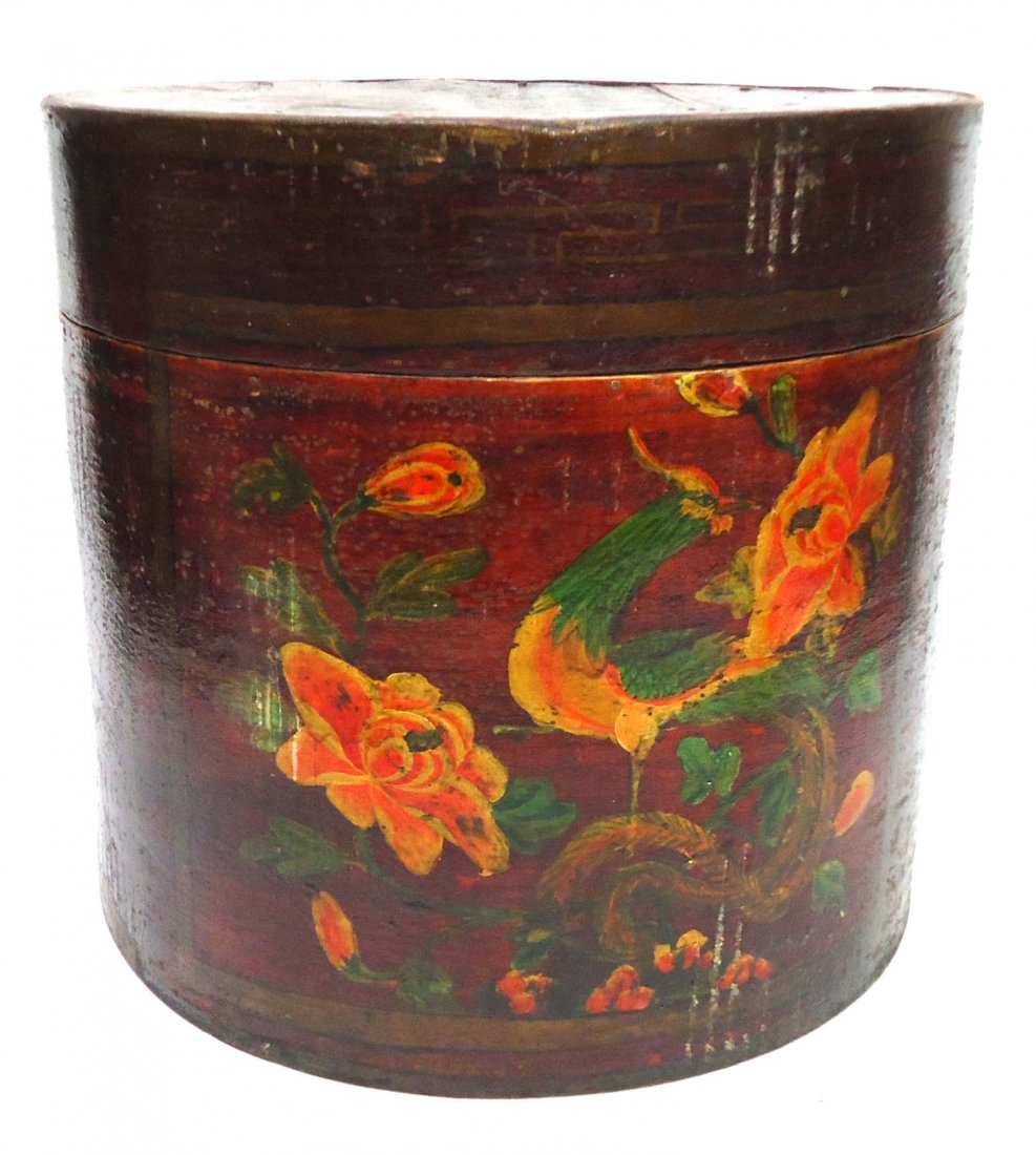 Wooden Hat Box: Age is Questionable 12 1/4"T x 13 1/4"