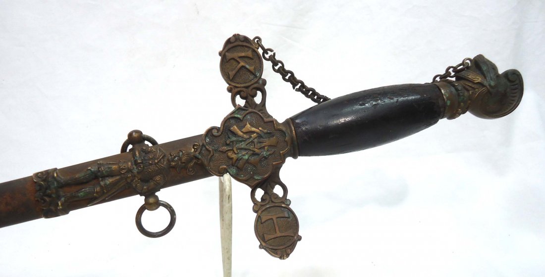 Dress Sword Honor: 36"L w/ Sheath Blade Mkd. James Slaughter Knights of H. Sussmann New York N.Y.