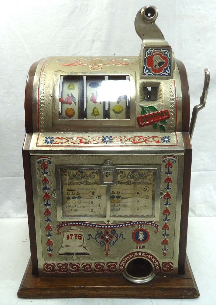 Mills Owl 5 Cent Slot Machine: Working, Missing back 1924 Mdl. 24 1/2"T x 15"D x 16"W