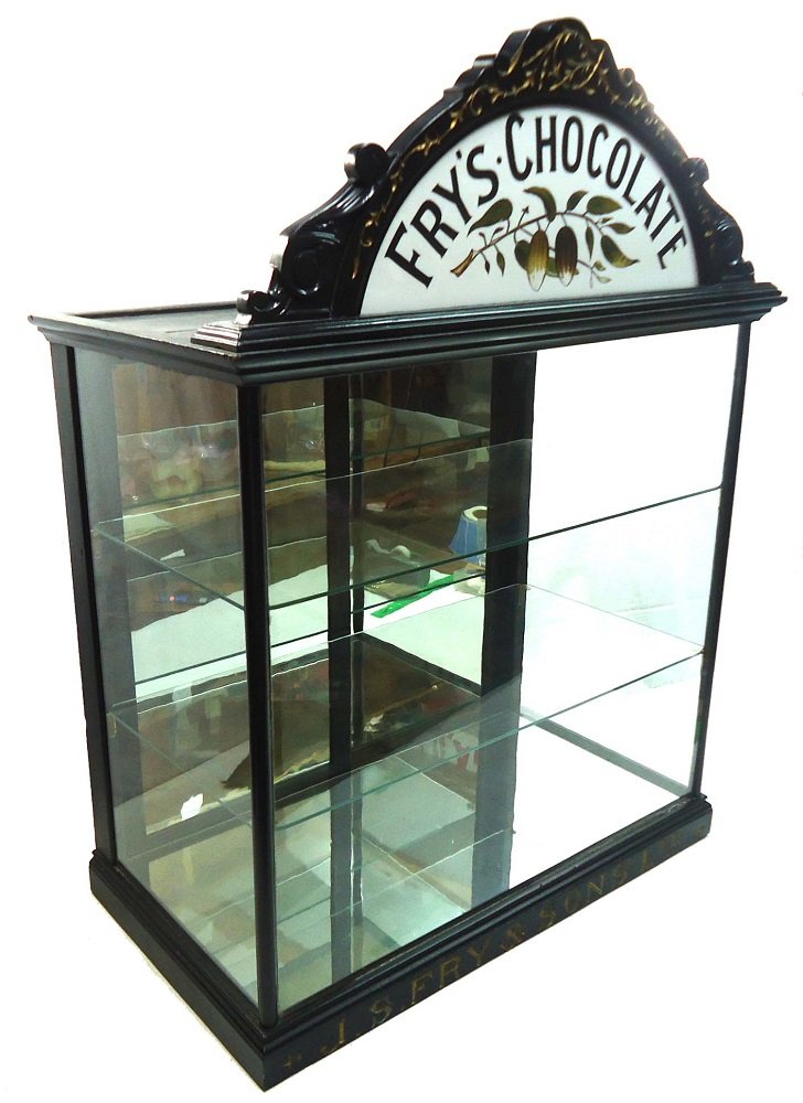 Fry's Chocolate Showcase: Orig. Label on Back 36"T x 27 3/4"W x 15"D