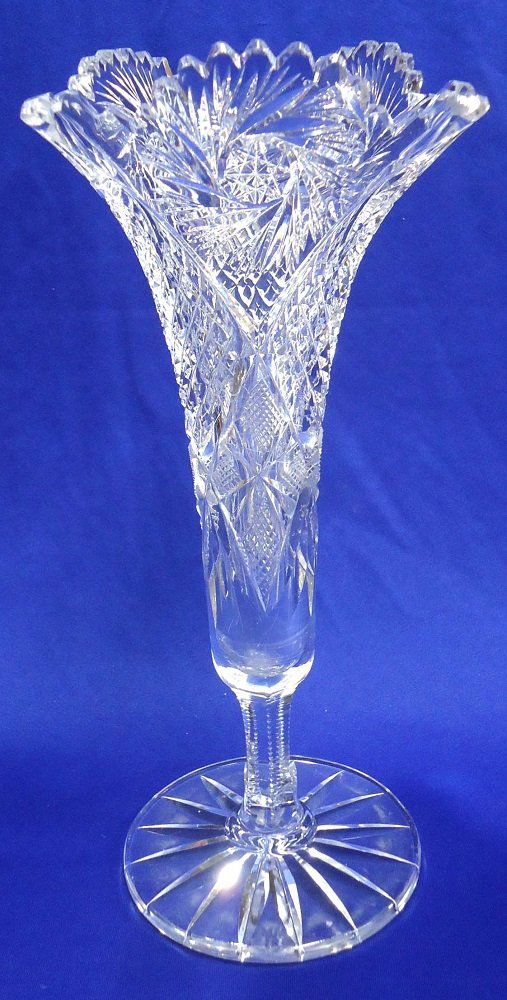 American Brilliant Cut Glass Triangle Vase Feb 22, 2015 Martin