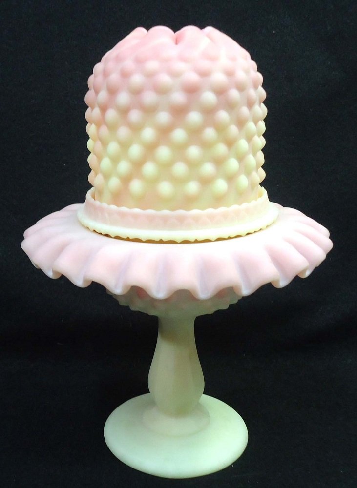 Fenton Burmese Fairy Lamp: 8 1/4"T x 6"W