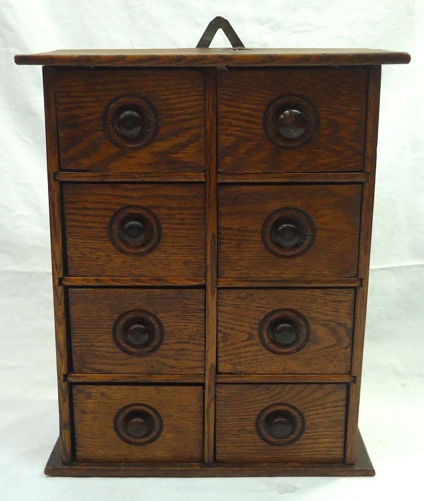 8 Drawer Spice Cabinet: 12 3/4"T x 10 1/2" x 5"