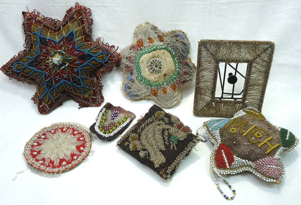 7 Pc. Victorian Beadwork: 3" - 9"