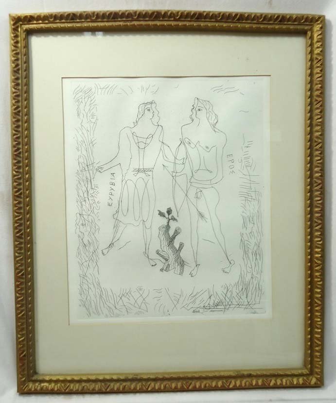 Georges Braque "Eurybia and Eros": 18 1/2" x 22 1/2" Frame