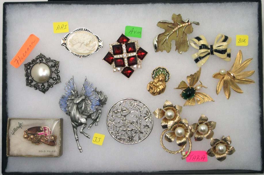 BSK, Florenza, Tara, JJ, AVON, AAI, Hillcraft Jewelry: Goldtone, Silvertone, Enameled, Rhinestone, It's All Here. Nice Lot