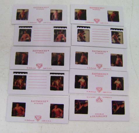 10 Stereo Slides Erotic Male Nudes: Probably Colt Studios