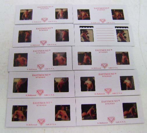 10 Stereo Slides Erotic Male Nudes: Probably Colt Studios