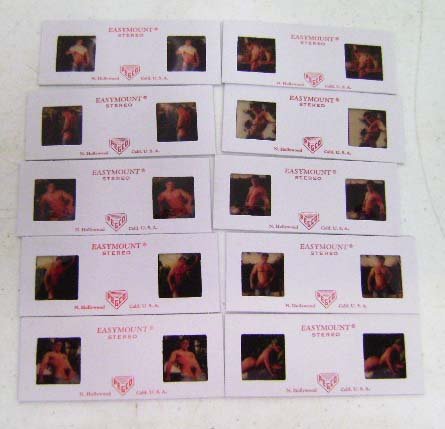 10 Stereo Slides Erotic Male Nudes: Probably Colt Studios