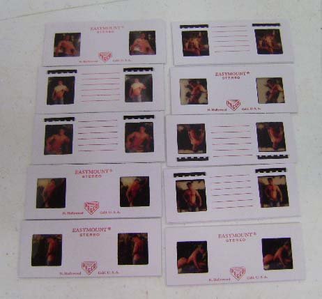 10 Stereo Slides Erotic Male Nudes: Probably Colt Studios