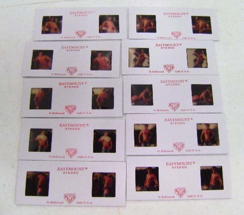 10 Stereo Slides Erotic Male Nudes: Probably Colt Studios