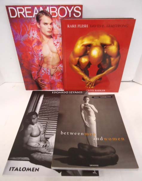 4 Photography Books: "Dreamboys" vo. 2, "Rare Flesh" by David Armstrong with text by Clive Barker, "Edoardo Seyanis Italomen" and "Between Men and Women" by Hans Fahrmeyer