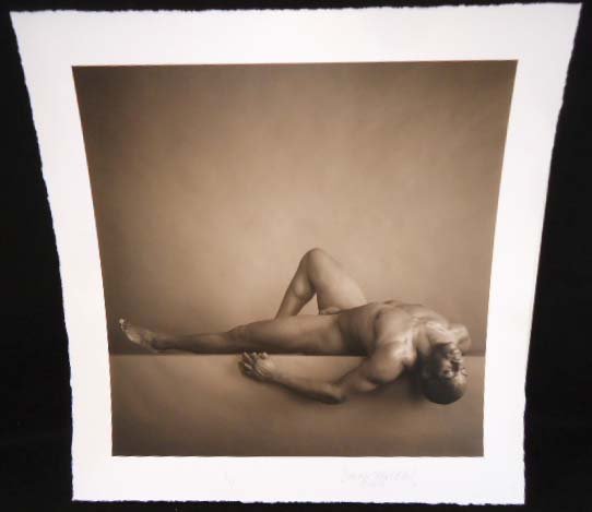 David Halliday Toned Silver Gelatin Print: Male Nude , "Knee Up" 1999- #6/25, 12 1/2" x 12 1/2"