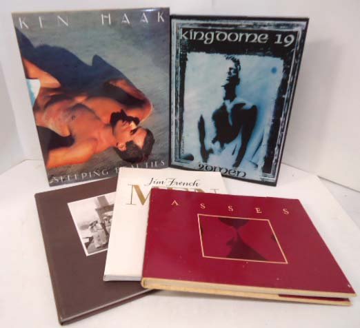 5 Photography Books: Asses, 1977-Slaying Beauties By; Ken Haak, Shore leave By; Bruno Gmunder, Kingdome 19, 20 Men, Jim French Man