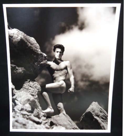 Greg Gorman Toned Silver Gelatin Print-1991: Aaron On Rock- Standing, 20" x 24" Edition 1/15