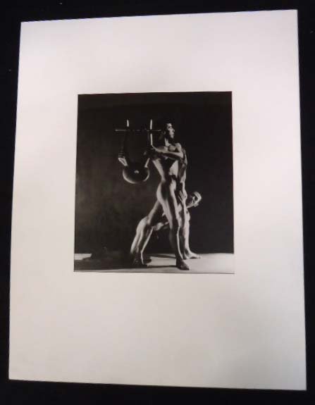 Geo. Platt Lynes Silver Gelatin Print: Ballet" George Ballackine's Orpheus Naguchi Props, Francisco Moncion & Nicholas Magallanes, 7 3/4" x 9