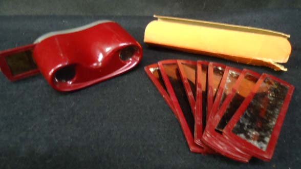 1930's Stereo Viewer & Nude Slides: Viewer& 9 Slides Of Nude Women