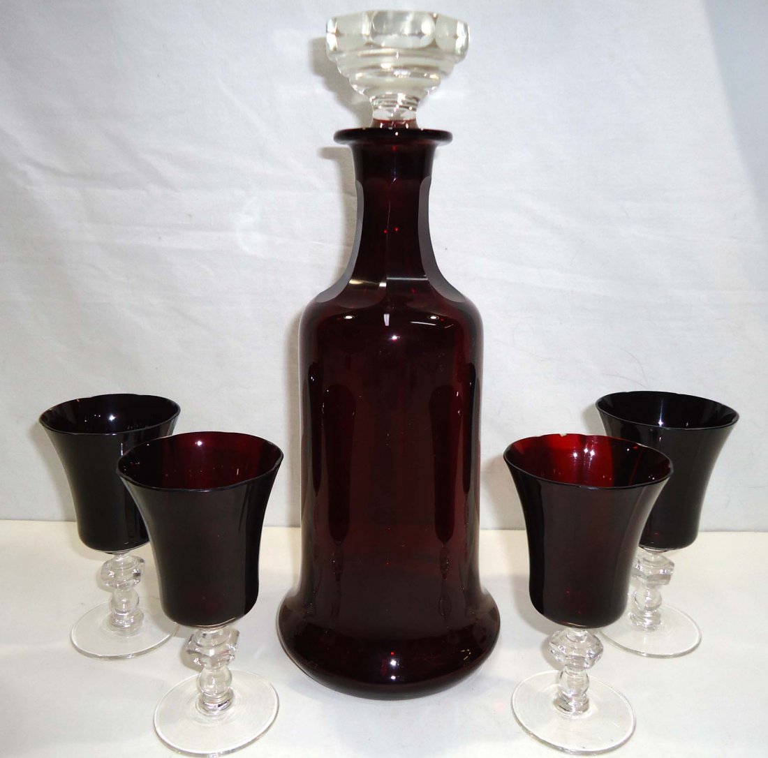 Ruby 5pc Decanter Set (1 of 5)
