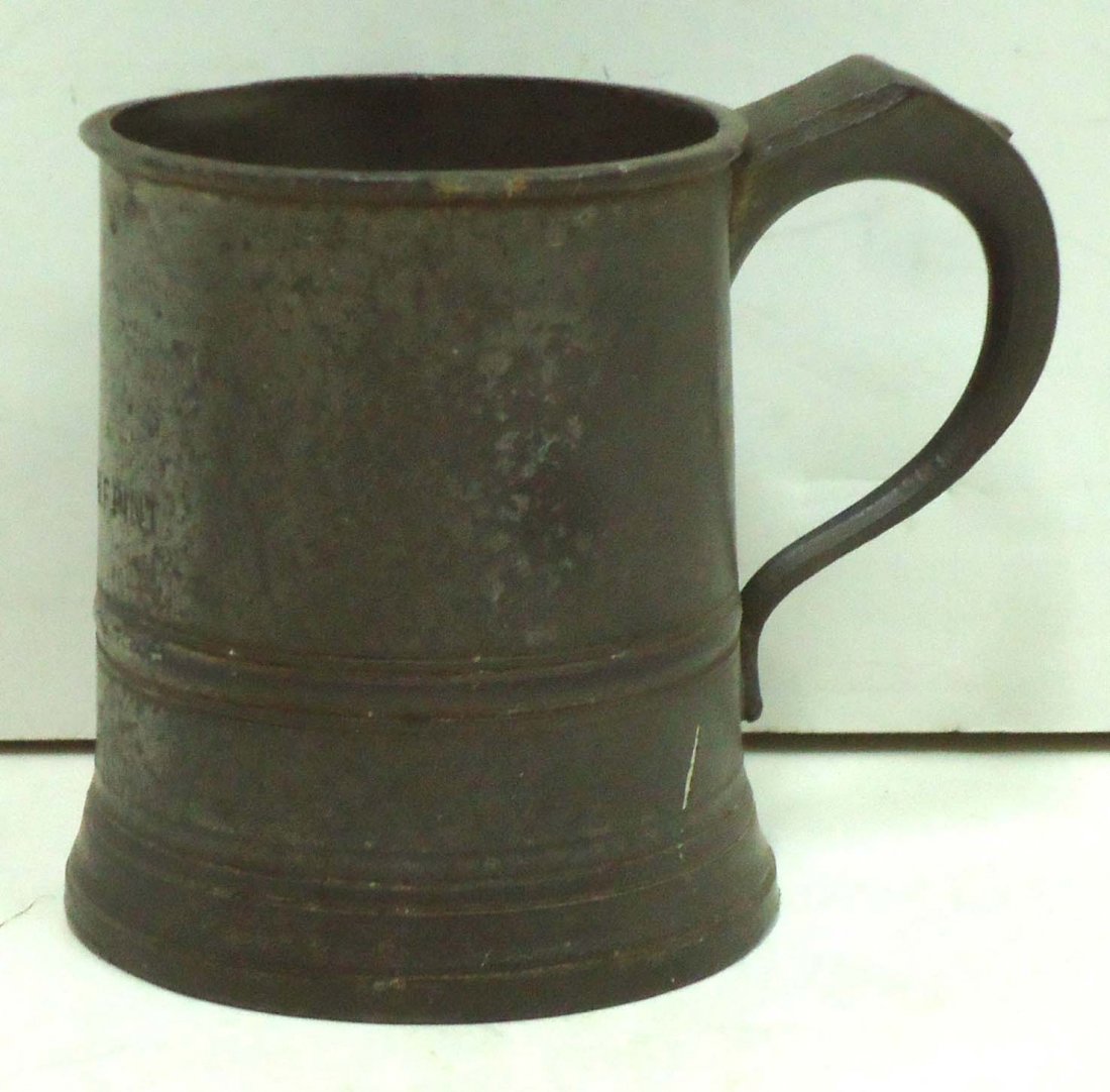 Gaskell & Chambers Pewter Measure: Half Pint 3 1/2"T x 4 3/4"W w/ Handle