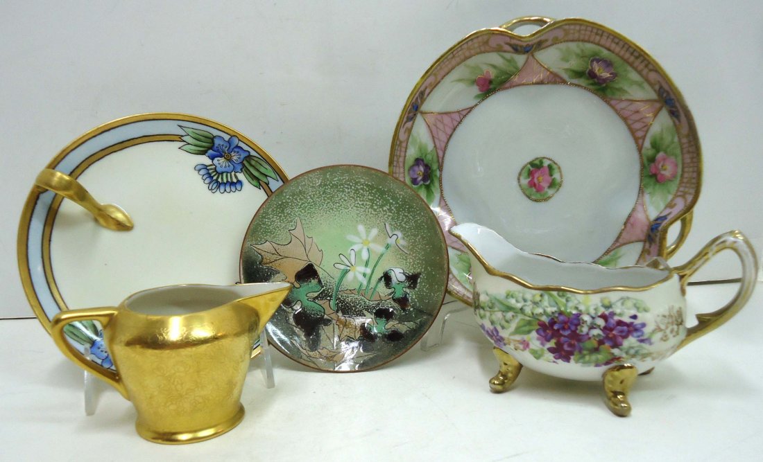 5pc Hand Painted: 2 1/2" - 7 1/2" Nippon, Packard, Germany