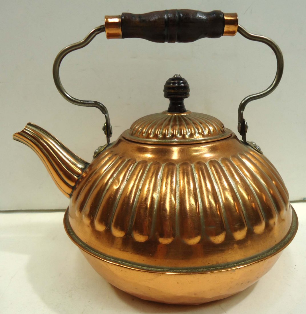 Copper Tea Kettle: 9 1/2" x 7 7/8"