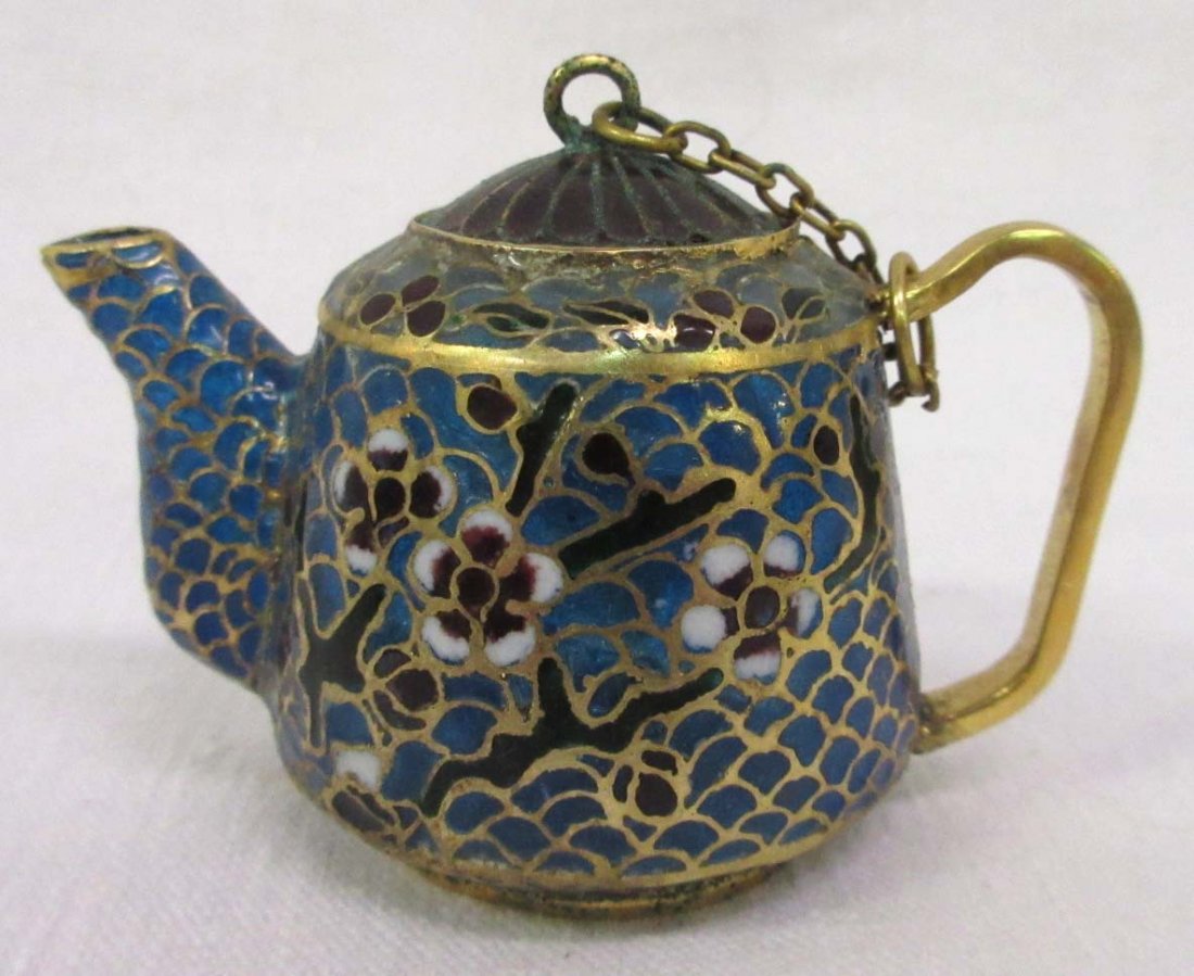 Oriental Plique a jour Miniature Tea Pot (1 of 3)