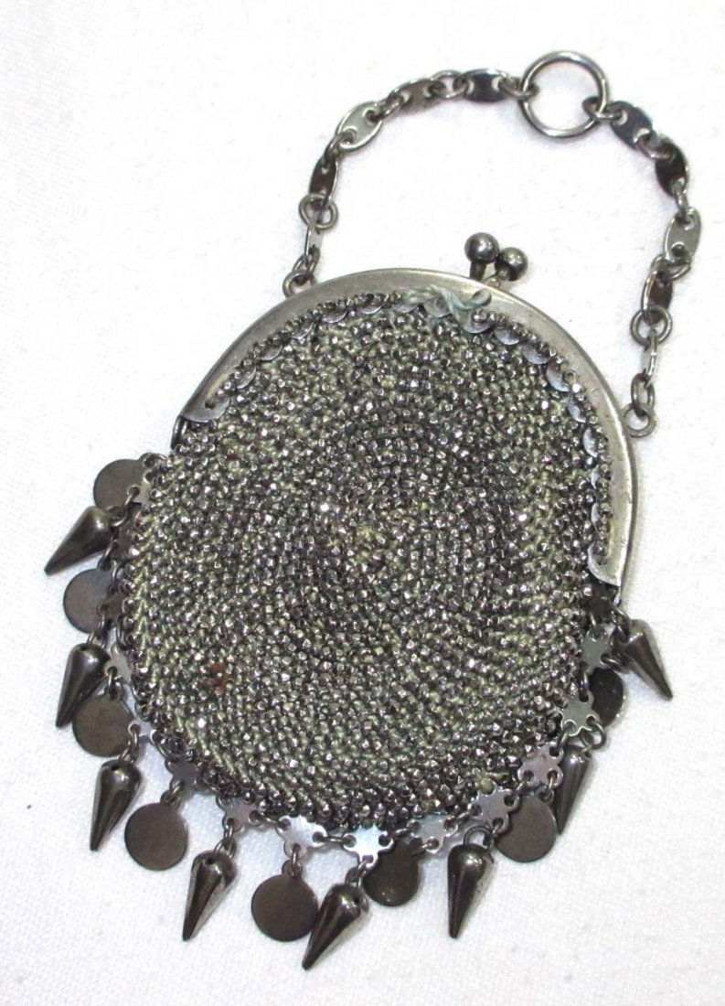 Antq. Steel Bead Chatelaine Coin Purse (1 of 5)