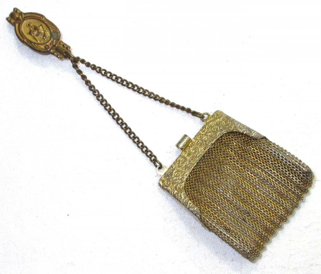 Gold Mesh Chatelaine Purse/ Religious (1 of 6)