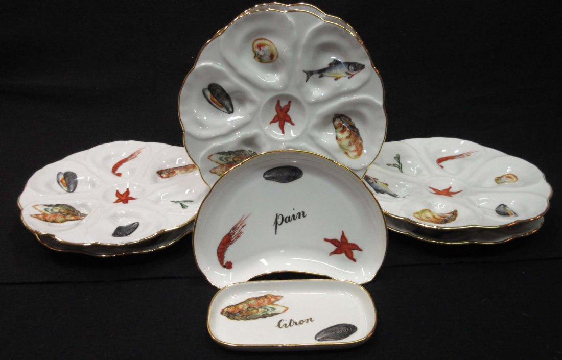 8 Pc. Les Decors De Paris Oyste5r Set (1 of 6)