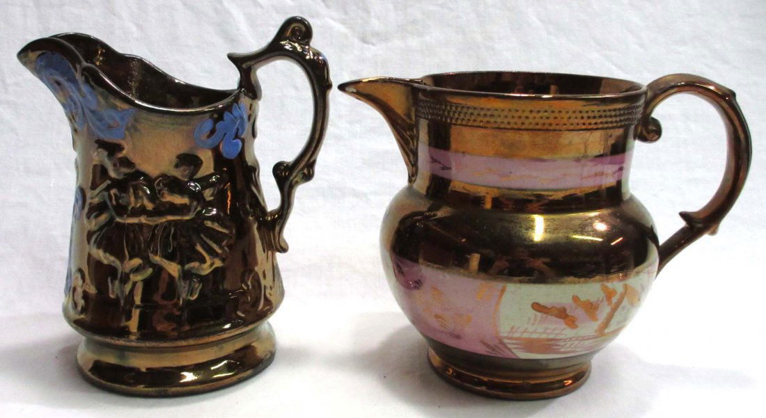 2 Copper Luster Pitchers (1 of 6)