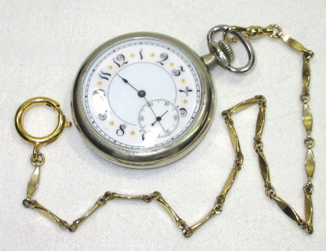 Trenton Porcelain Dial Pocket Watch (1 of 5)