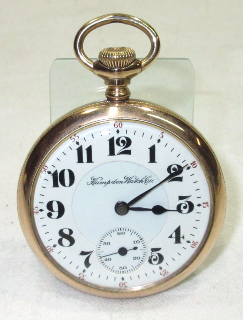 Hampden 21J Pocket Watch: 5 Adj. Dbl Roller Running We do not guarantee working order of watches