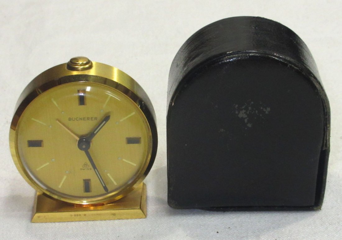 Bucherer 15J 8 Day Travel Clock: Running, We do not guarantee working order of watches