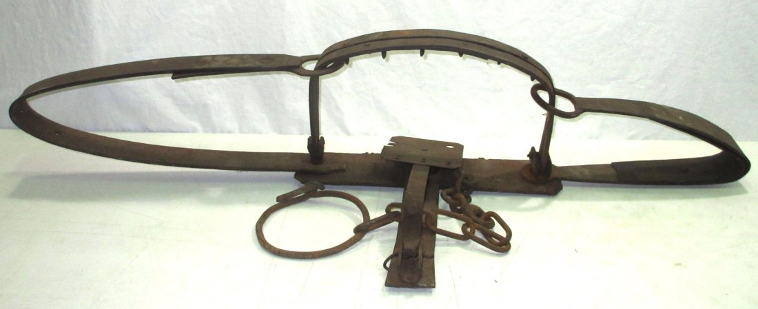 Early Bear Trap: 44" L x 14" D x 9 1/2" T