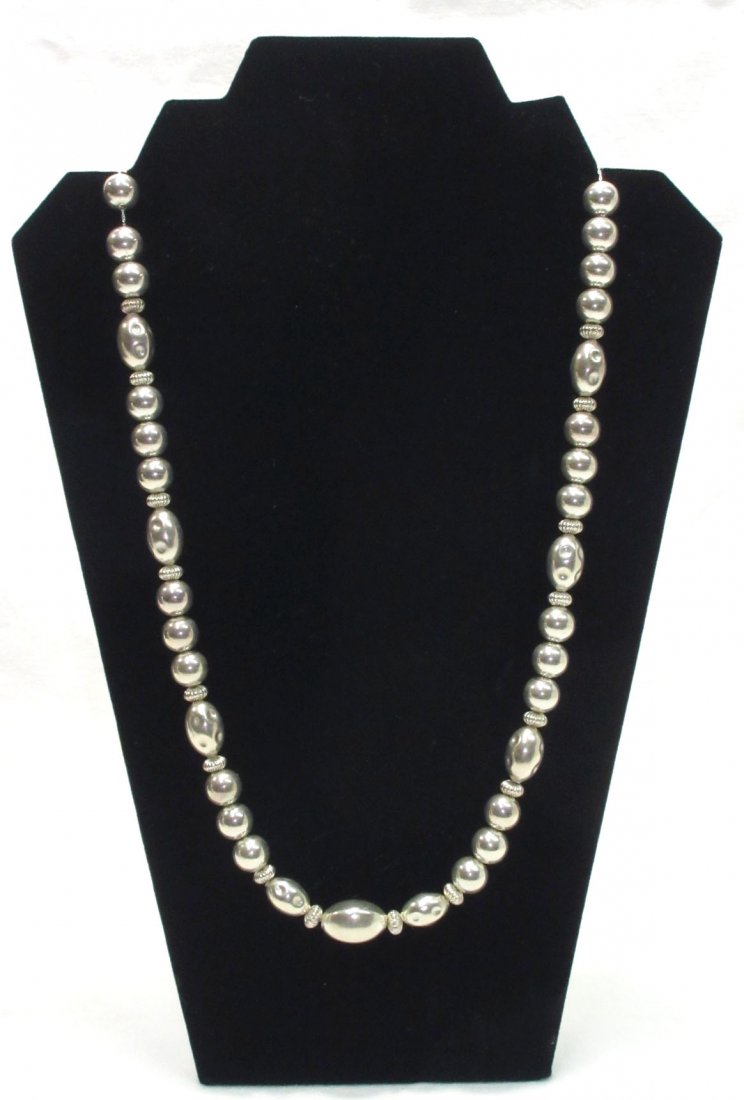 Sterling Silver Beaded Vtg. Necklace (1 of 4)