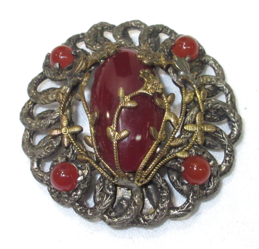 Carnelian Art Nouveau Belt Ornament (1 of 3)