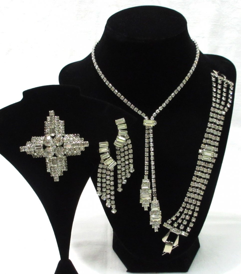 Unique 4 Pc Art Deco Rhinestone Set (1 of 10)