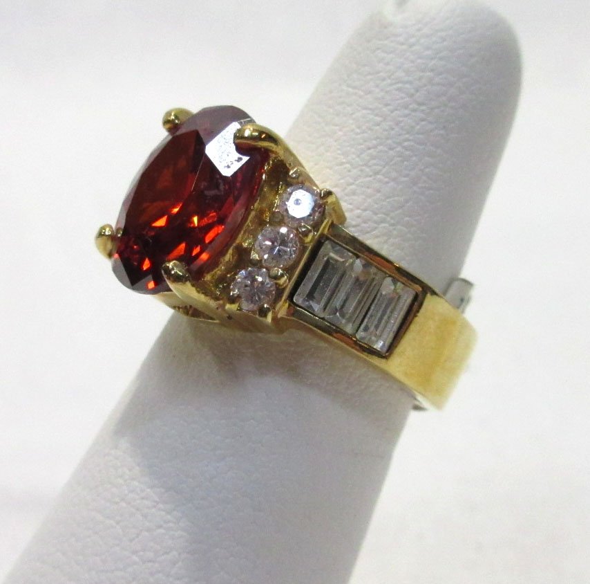 Deep Hyacinth Gold Plated Cocktail Ring (1 of 5)