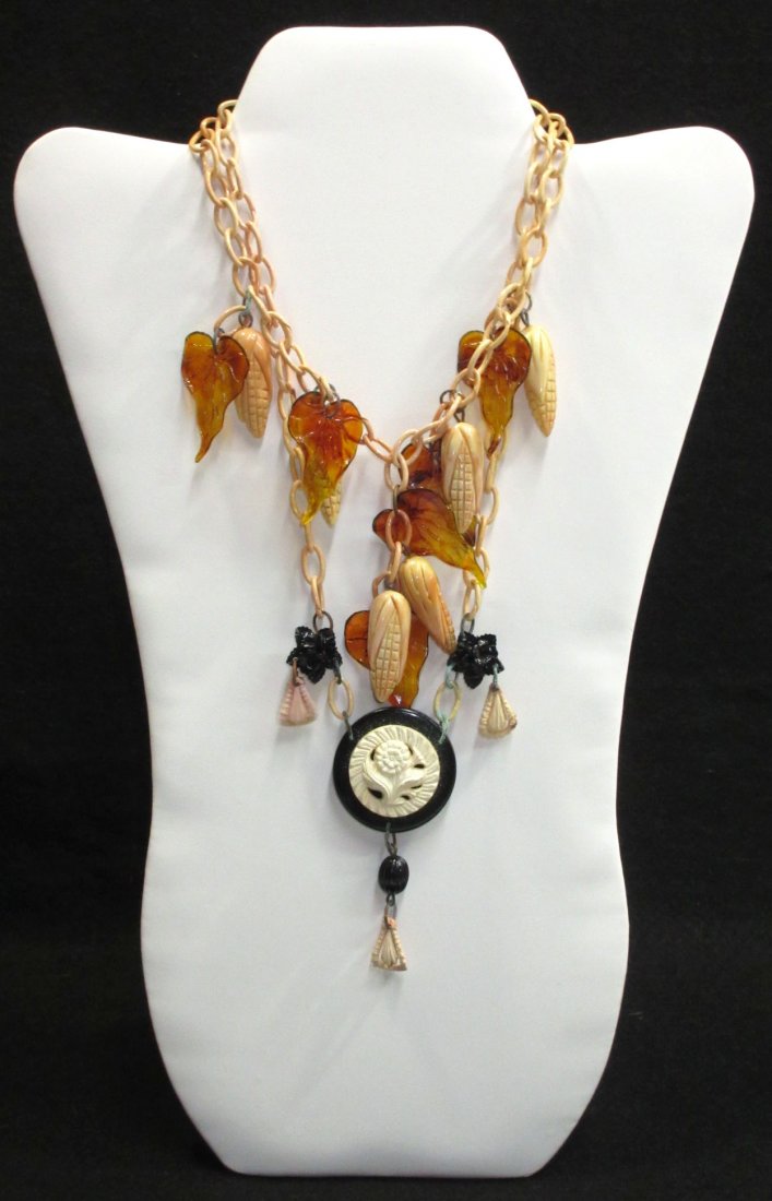 2 Celluloid Link Drop Necklaces (1 of 6)