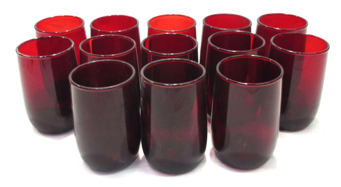 13 Ruby Red Juice Glasses (1 of 3)
