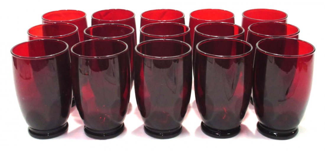 15 Ruby Red Footed Tumblers (1 of 3)