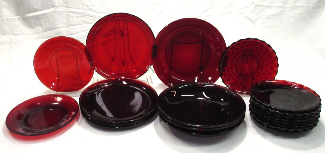 19 Misc. Ruby Red Plates (1 of 5)