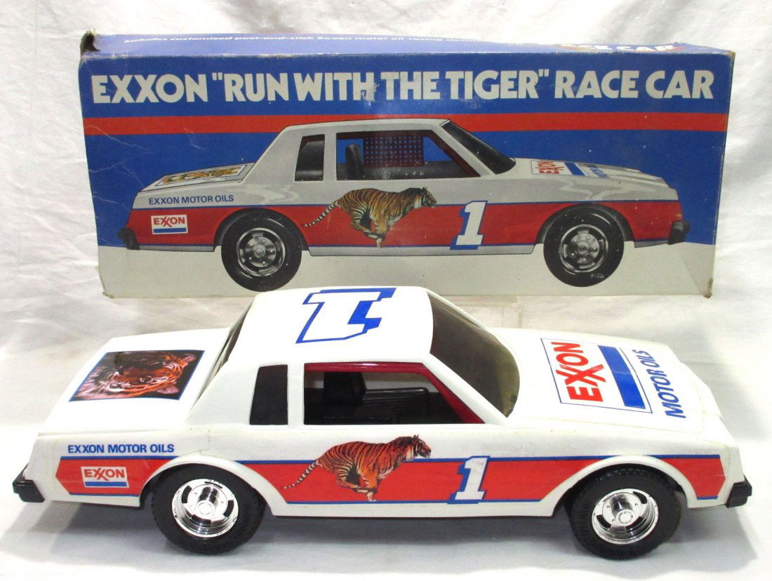 Exxon "Run with the Tiger" Race Car: Orig. Box 16" x 4 3/4" x 6 1/2" Car
