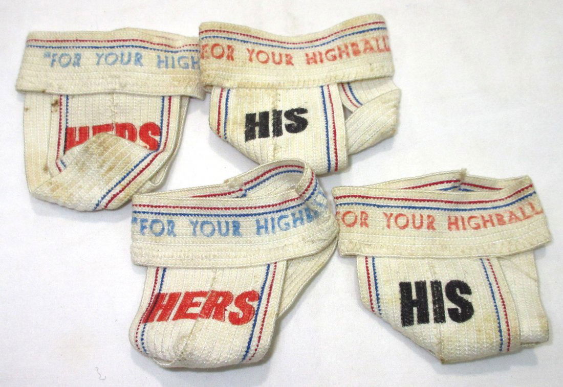 4 Jock Strap High Ball Coasters: 3"W