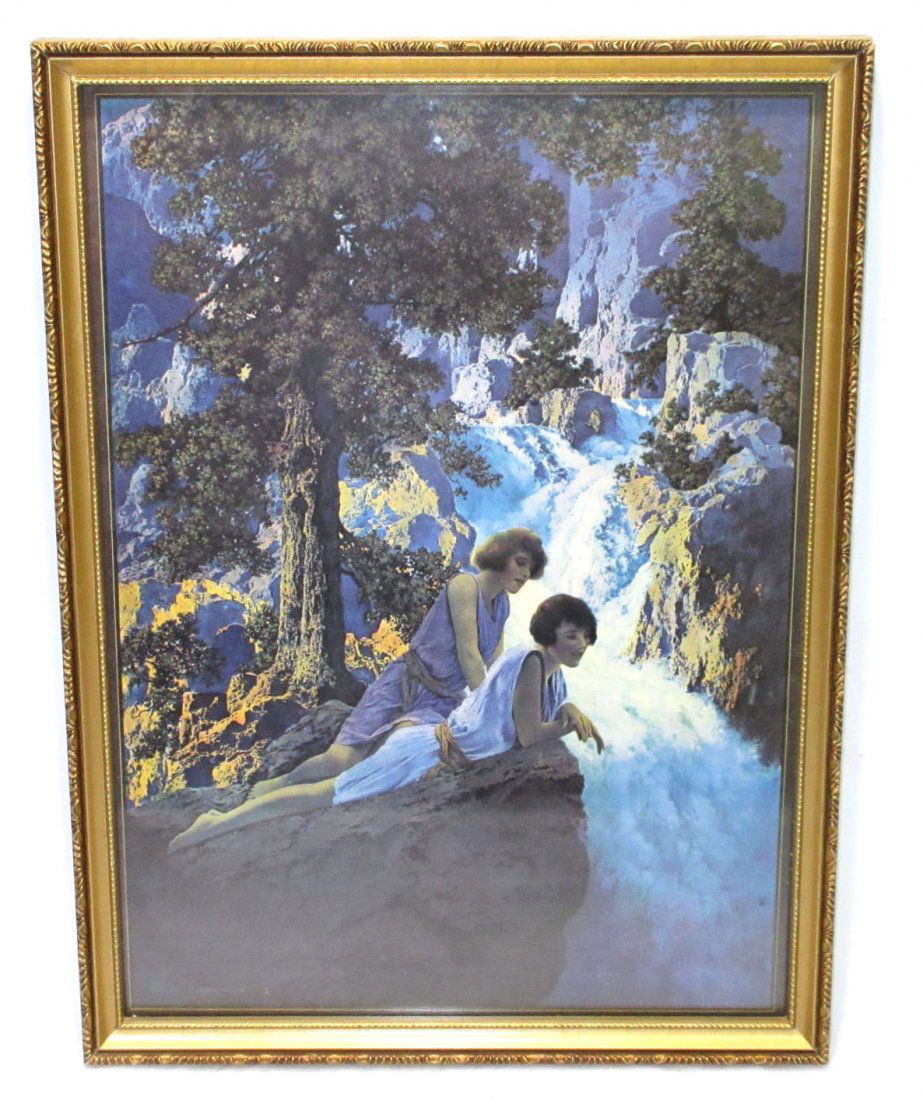Maxfield Parrish Print "The Waterfall": 15 3/8" x 11 3/8" Frame