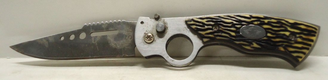 Switch Blade Knife: 4 3/4" Closed Never Sharpened