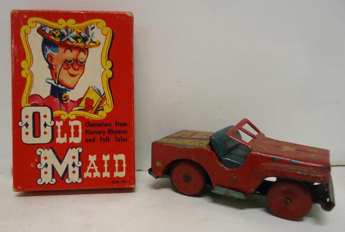 Tin Litho Jeep & Old Maid Cards (1 of 7)